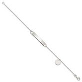 Sterling Silver Polished 7.5 inch Curb Link ID Bracelet W/Sliding Accent